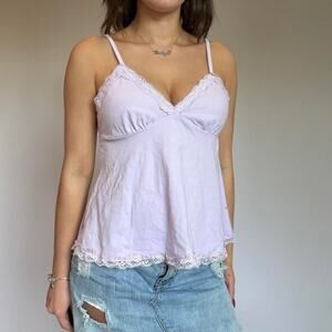 Lilac Purple Lace Tank Top
